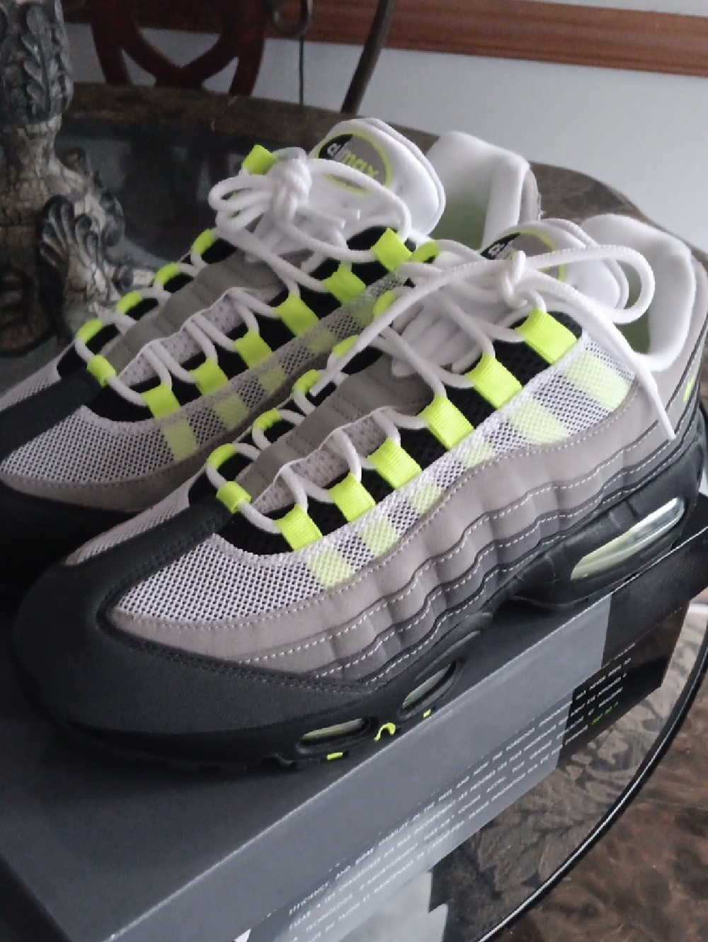 Nike Air Max 95 Grey White Neon Yellow Sneakers(Brand New)